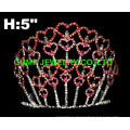 Corona de la tiara del día de san valentín, tiara del corazón